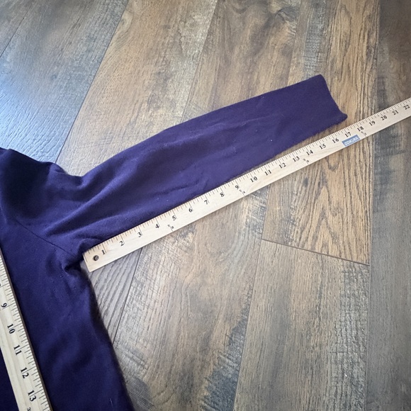 Crunchy mom natural fibers 100% cotton mock neck long sleeve purple classic top - Picture 6 of 6